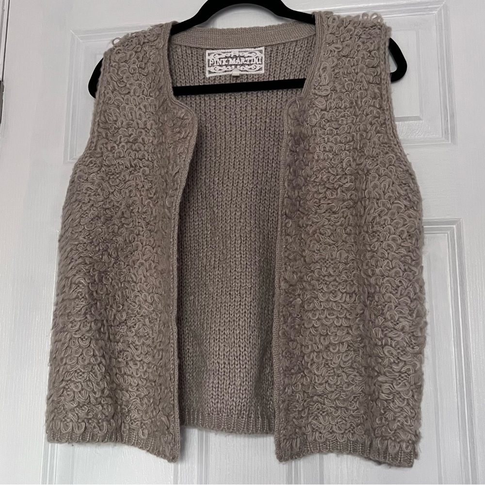 Taupe Knitted Sweater Vest
